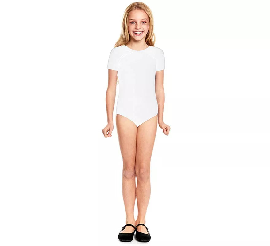 Translation missing: pt-PT.Body o Maillot Ballet blanco manga corta para niña