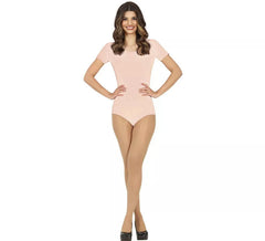 Body ou jersey bege de manga curta para mulher