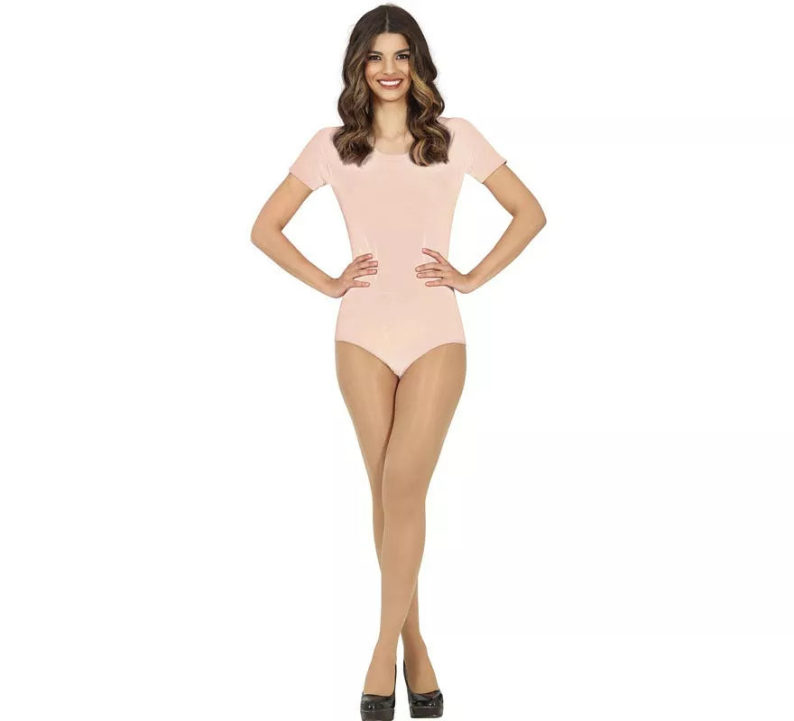 Translation missing: pt-PT.Body o Maillot Beige manga corta para mujer