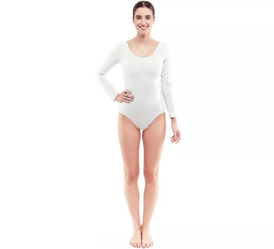 Translation missing: pt-PT.Body o Maillot blanco manga larga para mujer