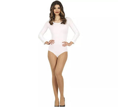 Body ou jersey branco de manga comprida para mulher