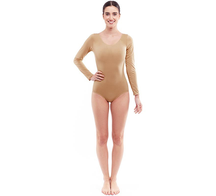 Translation missing: pt-PT.Body o Maillot beige manga larga para mujer