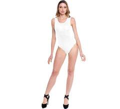 Body ou Collant com alças largas brancas para mulher