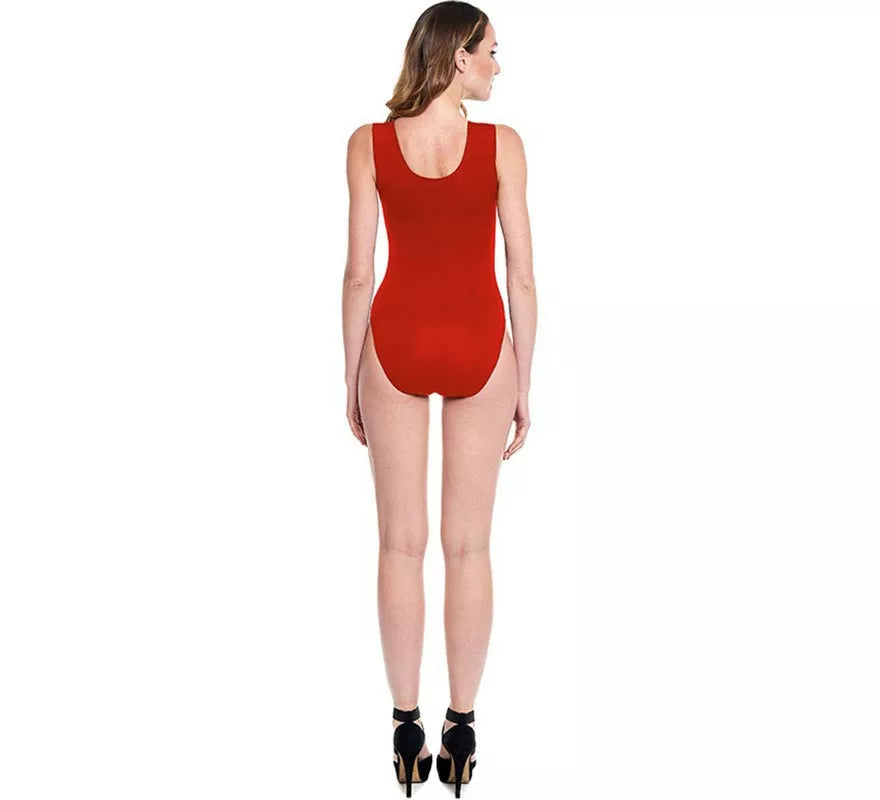 Translation missing: pt-PT.Body o Maillot con tirante ancho rojo para mujer