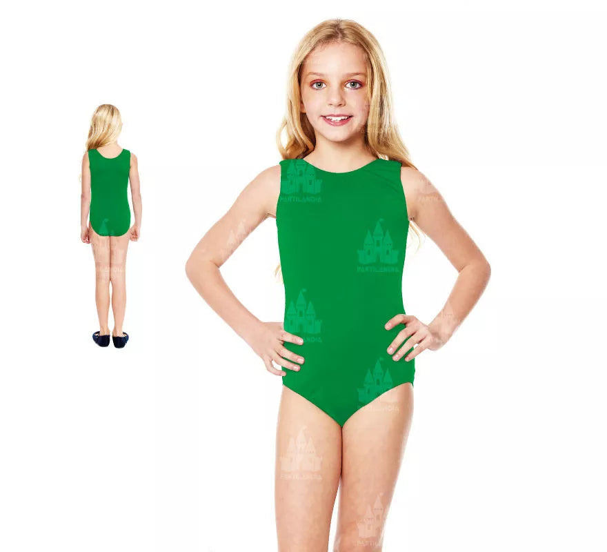 Translation missing: pt-PT.Body o Maillot con tirante ancho verde para niña