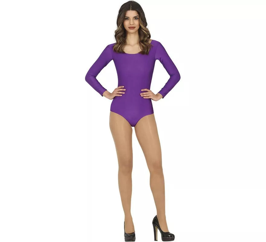 Translation missing: pt-PT.Body o Maillot Lila manga larga para mujer