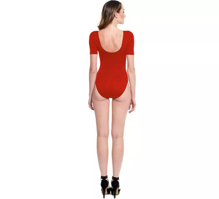 Translation missing: pt-PT.Body o Maillot manga corta rojo para mujer
