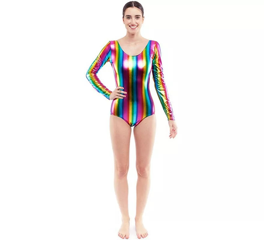 Body o Maillot metalizado multicolor para mujer