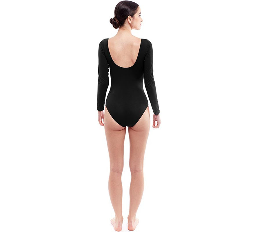 Body o Maillot negro manga larga para mujer