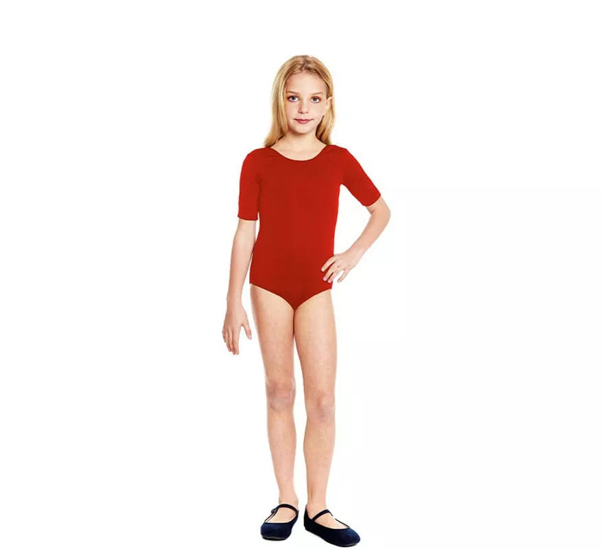 Translation missing: pt-PT.Body o Maillot rojo manga corta para niña