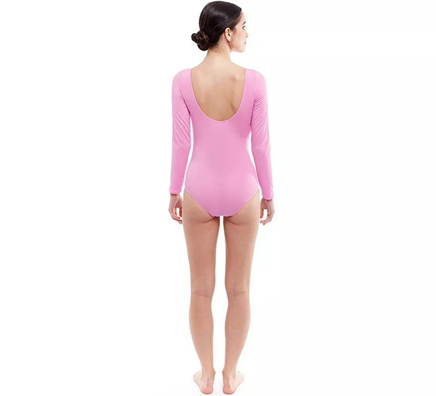 Translation missing: pt-PT.Body o Maillot rosa suave manga larga para mujer