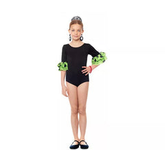 Body ou collant Sevillana com folho Lunar preto e verde para menina