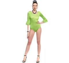 Body ou collant Sevillana de lycra com folho verde para mulher