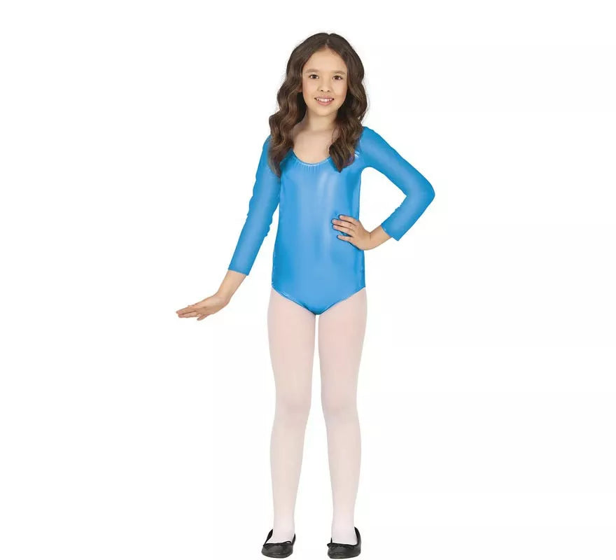 Translation missing: pt-PT.Body o Maillot Turquesa Metalizado manga larga para niños