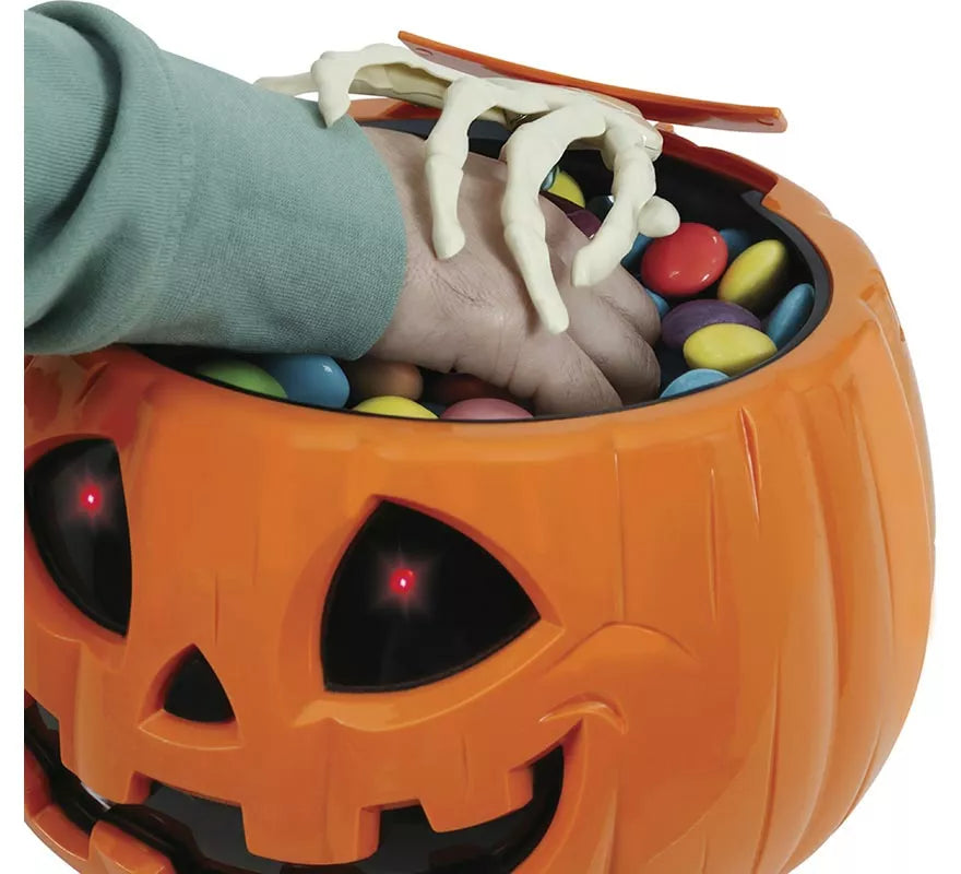 Bol Calabaza con Luz de Sonido y Movimiento de 15 cm