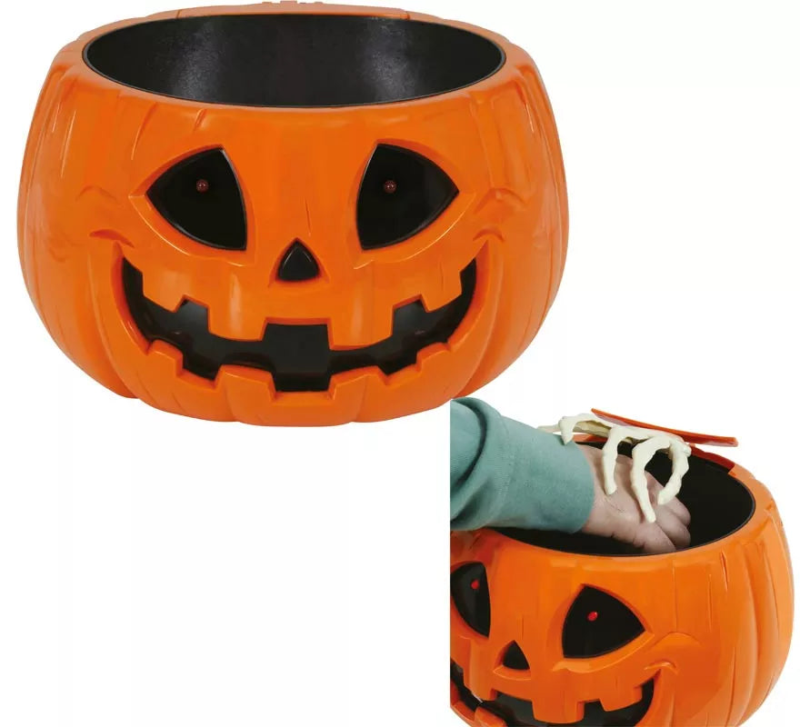 Bol Calabaza con Luz de Sonido y Movimiento de 15 cm