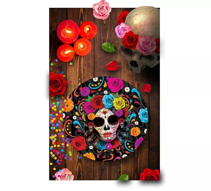 Translation missing: pt-PT.Bol Catrina colorida de plástico de 32 cm