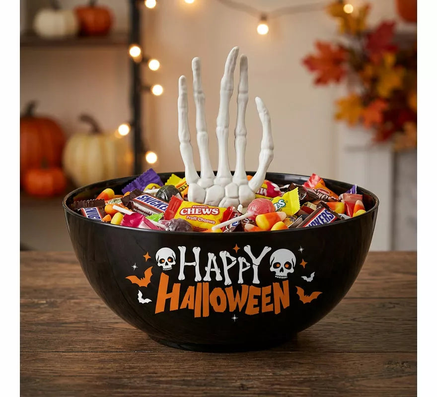 Translation missing: pt-PT.Bol con Mano Esqueleto Happy Halloween de 25 cm