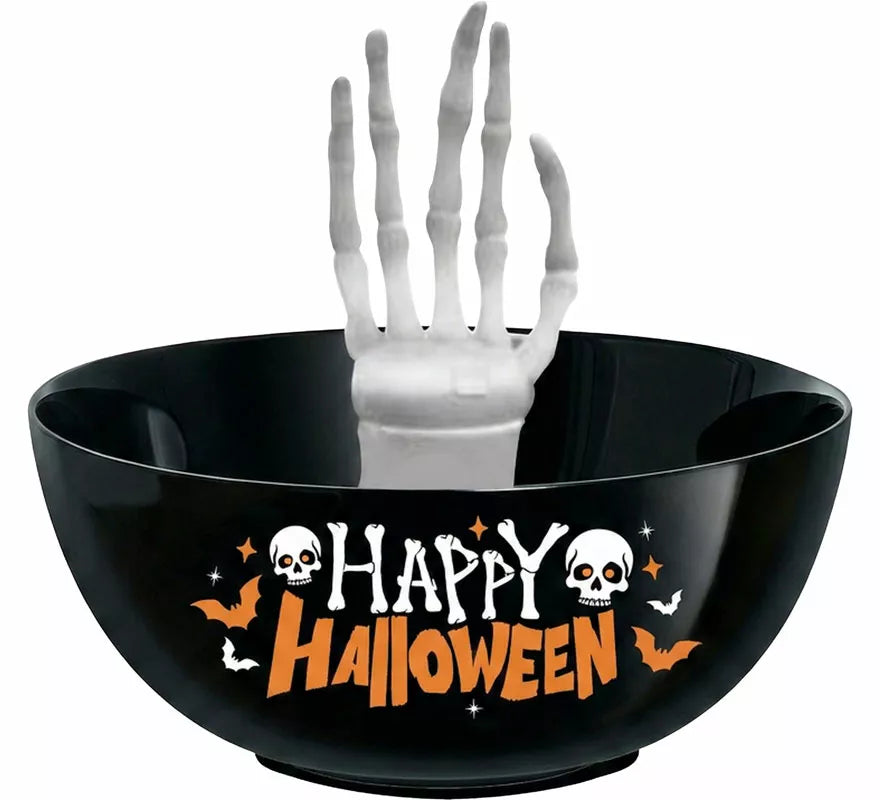 Translation missing: pt-PT.Bol con Mano Esqueleto Happy Halloween de 25 cm