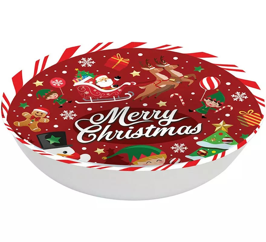 Translation missing: pt-PT.Bol Merry Christmas rojo de pvc de 32 cm