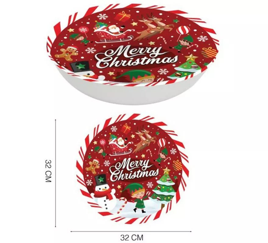 Translation missing: pt-PT.Bol Merry Christmas rojo de pvc de 32 cm