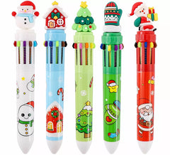 Canetas natalinas multicoloridas, modelos variados