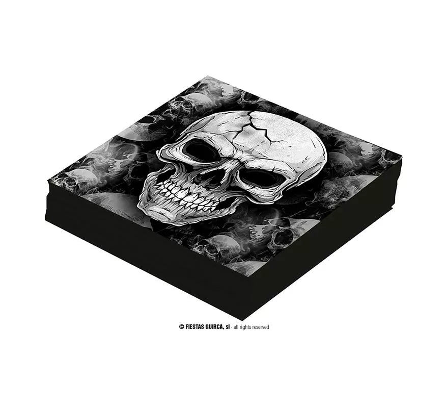 Translation missing: pt-PT.Pack de 12 Servilletas Calavera Temible de 33x33 cm