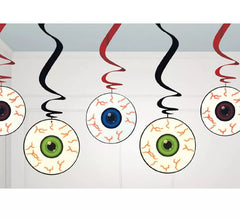 Saco 5 Pingentes Decorativos Olhos para Halloween