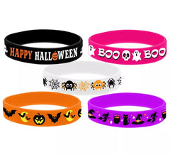 Saco com 5 pulseiras de silicone para Halloween