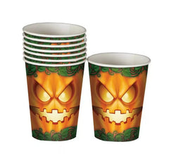 Bolsa 6 Copos 10 cm Abóbora de Halloween