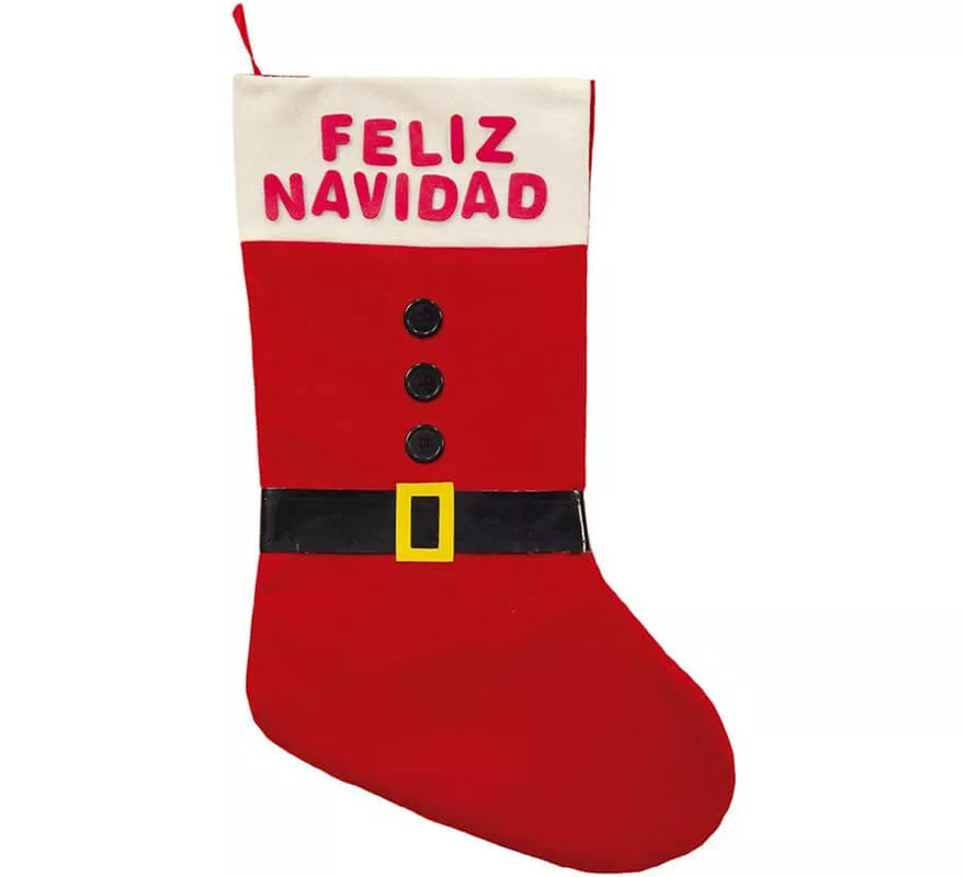 Translation missing: pt-PT.Bolsa Bota de Papá Noel Feliz Navidad de 55 cm