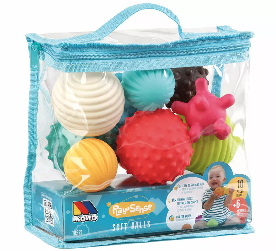 Bolsa de 10 Bolas Sensoriales para bebé
