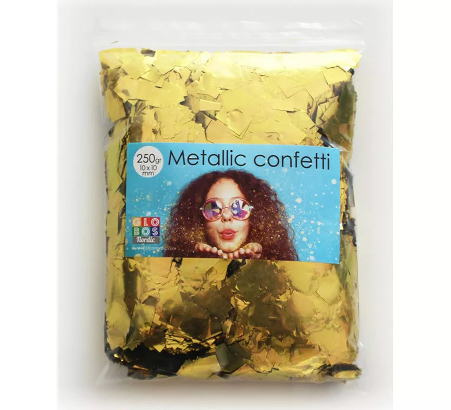 Translation missing: pt-PT.Bolsa de 250 g de Confetti Color Oro cuadrado de 10x10 mm