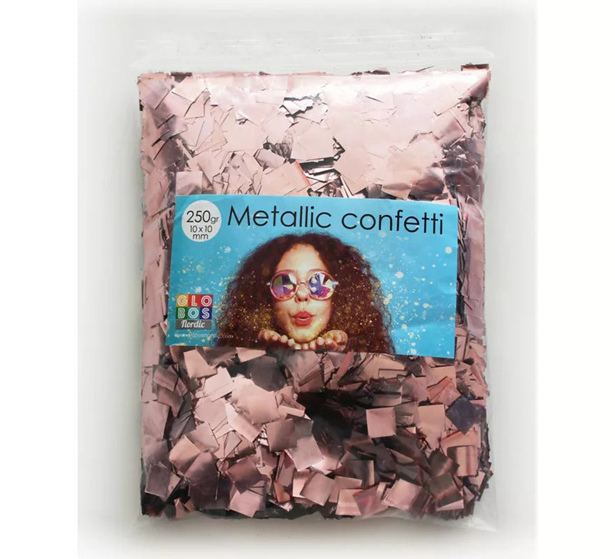Translation missing: pt-PT.Bolsa de 250 g de Confetti Color Oro Rosa cuadrado de 10x10 mm