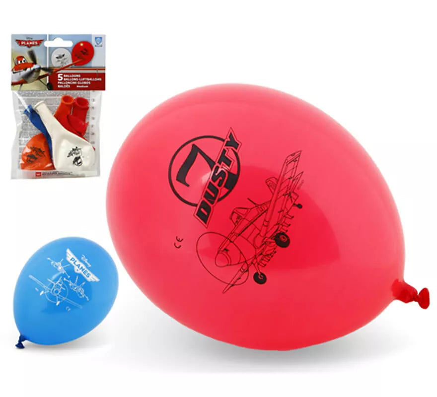 Translation missing: pt-PT.Bolsa de 5 Globos de Aviones colores surtidos de 23 cm