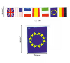 Saco de 50m da bandeira internacional de plástico 20x30cm