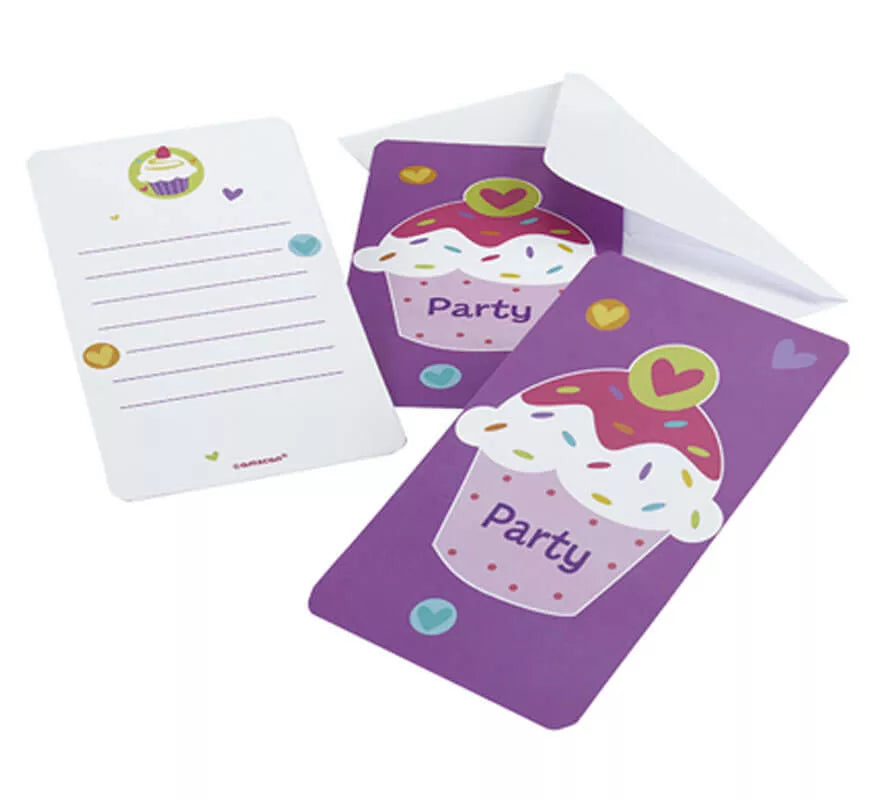 Translation missing: pt-PT.Bolsa de 6 Invitaciones de Cupcake con sobres