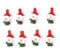 Saco de 8 clipes de boneco de neve de 3 cm