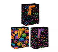 Sacola para presente de Halloween em diversos modelos de 26x32x12,5 cm