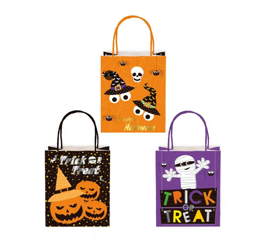 Translation missing: pt-PT.Bolsa de Regalo Kraft Halloween con asa de 18x23x10 cm