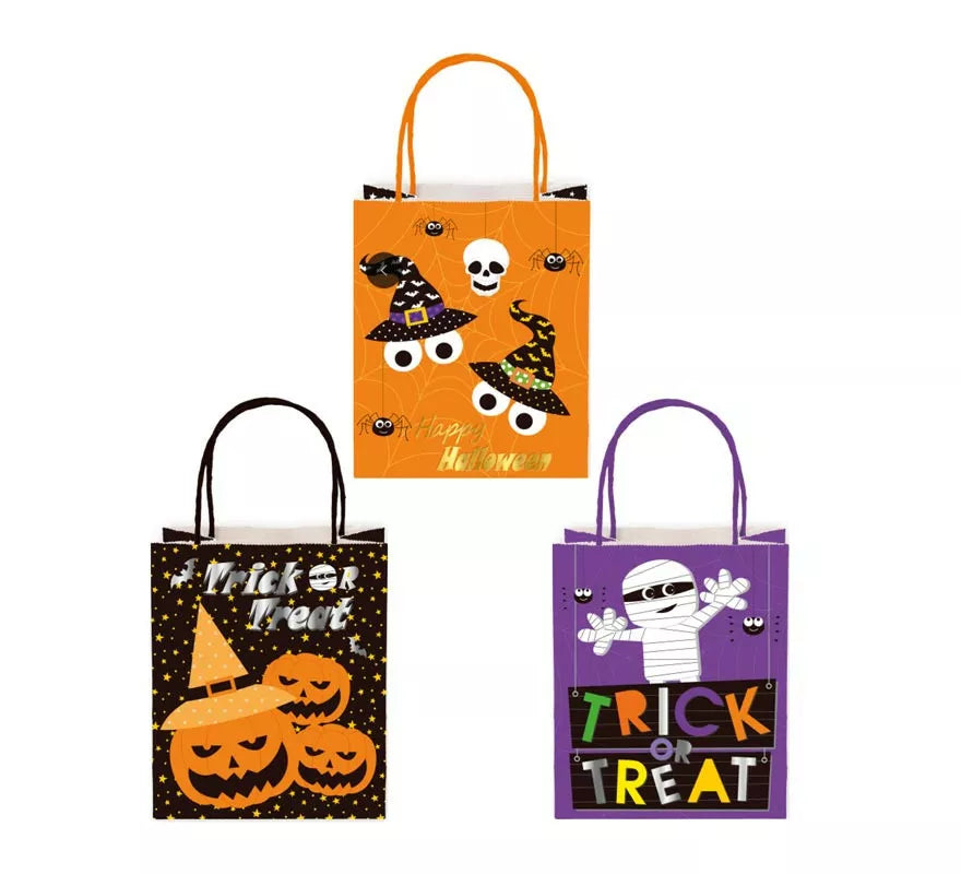 Translation missing: pt-PT.Bolsa de Regalo Kraft Halloween con asa de 26x32x12,5 cm