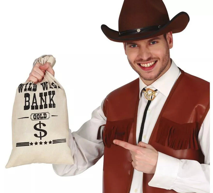Translation missing: pt-PT.Bolsa de tela para el dinero para Vaquero, Ladrón Bancos 42X22 cm