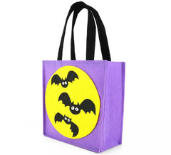 Bolsa Bats em feltro roxo medindo 17,5x7,5x30 cm