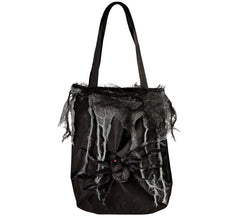 Saco de Halloween com aranha e teias de aranha