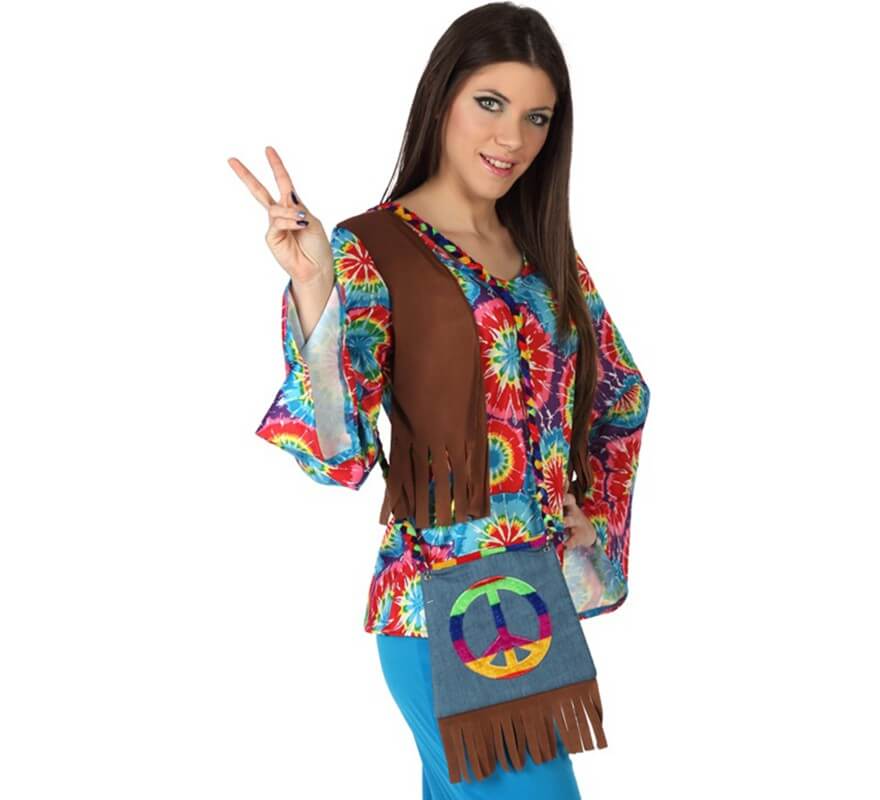 Translation missing: pt-PT.Bolso Hippie con Símbolo de la Paz con Flecos