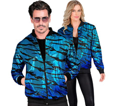 Fashion Bomber com estampa animal listrada azul para adulto