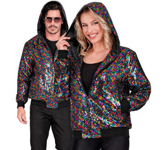 Casaco bomber multicolorido com capuz para adulto