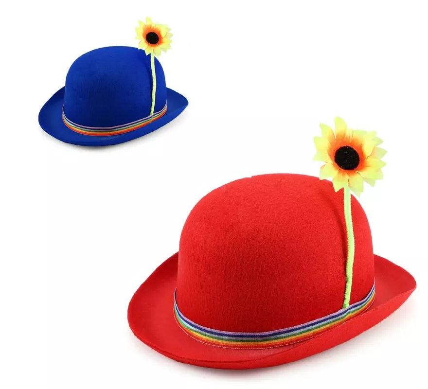 Translation missing: pt-PT.Bombín de Payaso con girasol en varios colores adulto