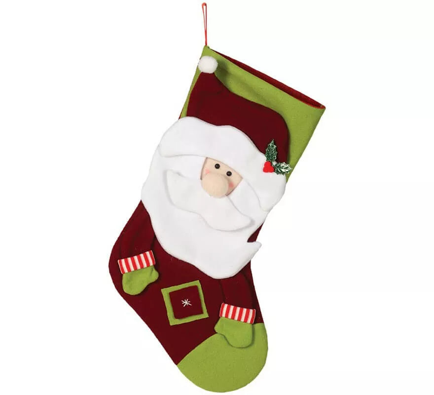 Translation missing: pt-PT.Bota de Papá Noel Verde y Marrón 55 cm