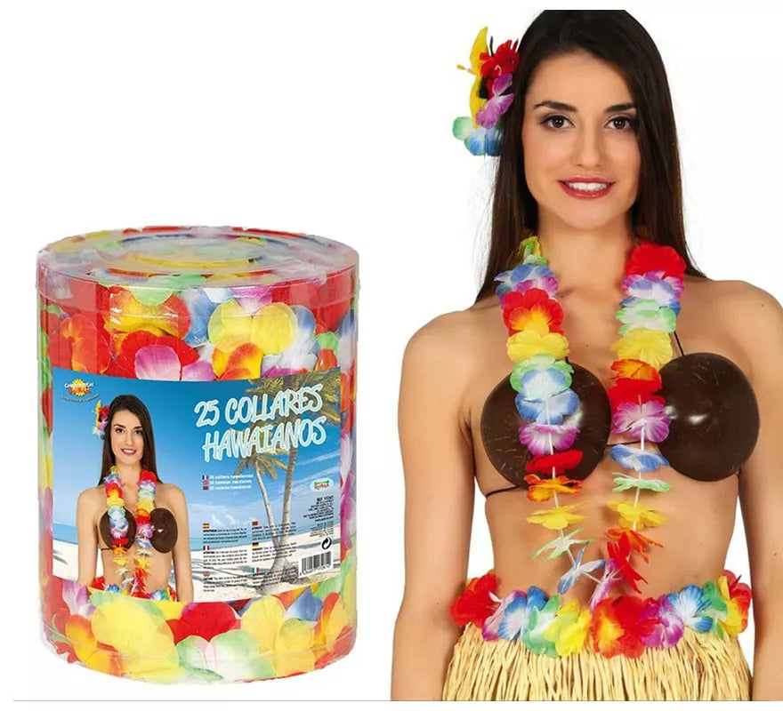 Translation missing: pt-PT.Bote de 25 Collares Hawaianos Multicolor